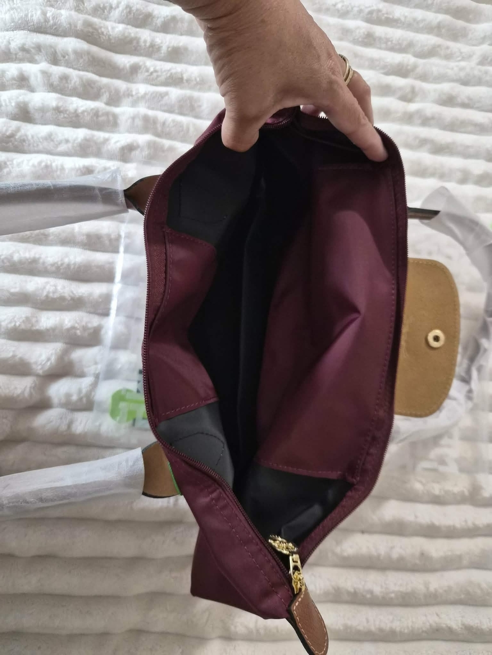 Longchamp Le Pliage Small Foldable Tote - Burgundy - Picture 6 of 11